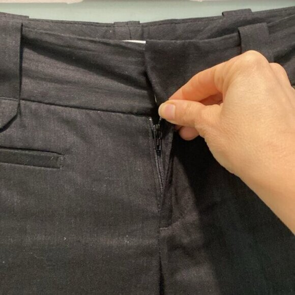 Calvin Klein Black Linen Flared Trousers Pants - Picture 7 of 13